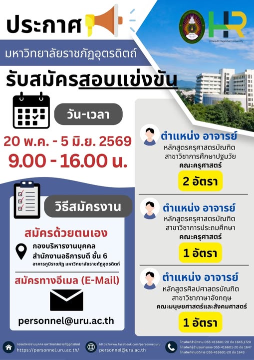 ประกาศ รับสมัครคัดเลือกบุ...